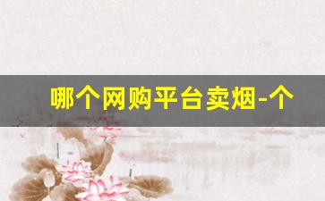 哪个网购平台卖烟-个人哪里能买烟靠谱