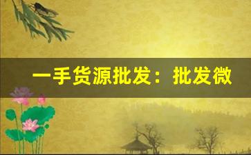 一手货源批发：批发微信群-个人一手货源批发网