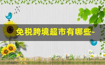免税跨境超市有哪些-跨境免税产品实体店要求