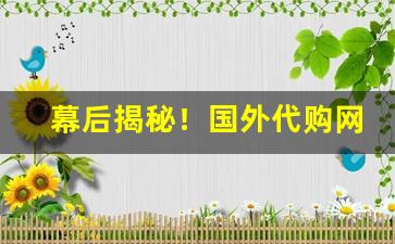 幕后揭秘！国外代购网站哪个靠谱“秉笔直书”