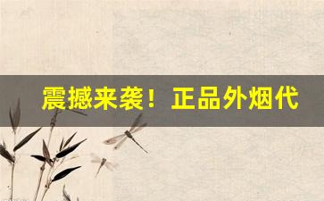 震撼来袭！正品外烟代理一手货源“不情之请”