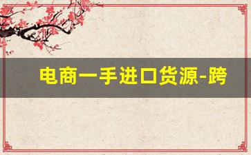 电商一手进口货源-跨境电商一手货源厂家