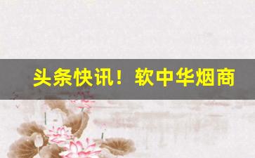 头条快讯！软中华烟商店多少钱一条“藏锋敛锐”
