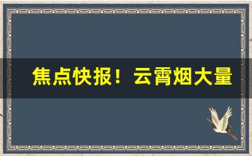 焦点快报！云霄烟大量批发“报应不爽”