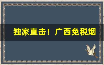 独家直击！广西免税烟是真的吗“刺枪使棒”