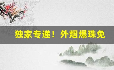 独家专递！外烟爆珠免税批发1688“天上双星”