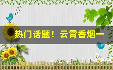 热门话题！云霄香烟一手货源批发全国货到付款“敦睦邦交”