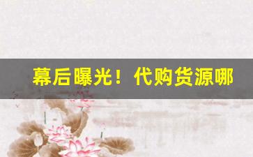幕后曝光！代购货源哪里进货“班荆道故”